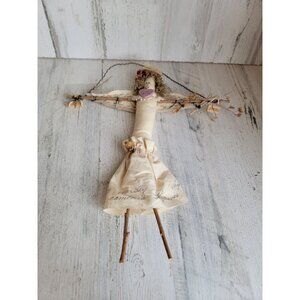 Vintage plush flower herb woman doll hanging decor
